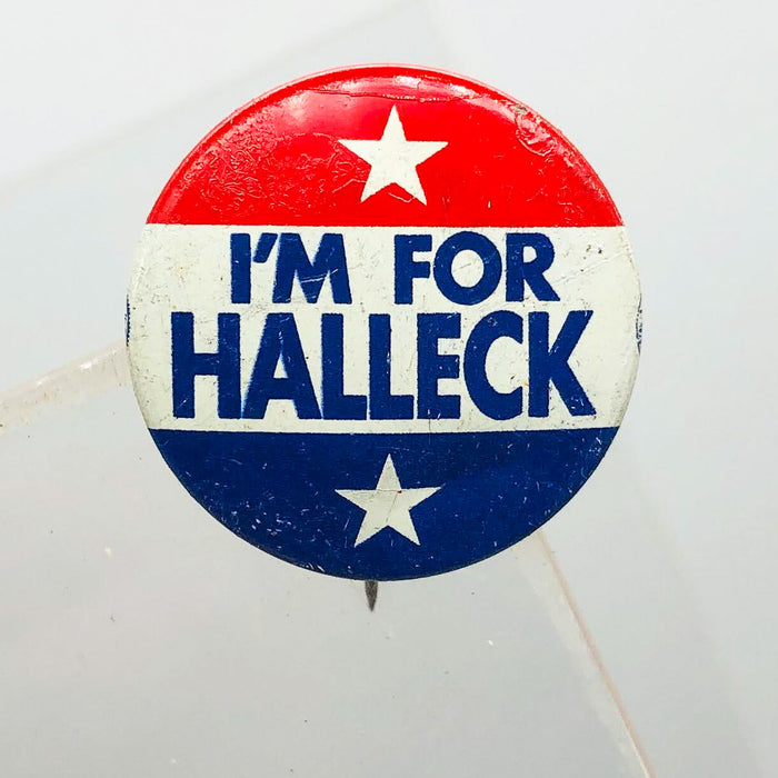 I'm For Halleck Button Pin .75" Indiana Politician Campaign Republican Stars 5