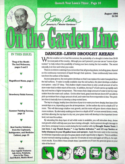 On The Garden Line Magazine August 1994 Sod Webworm, DIY Garden Solutions