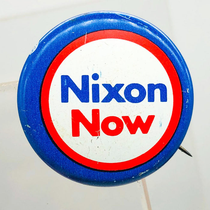 Richard Nixon Now Button Pin 1" Presidential Campaign Politics COADCO Vintage 7