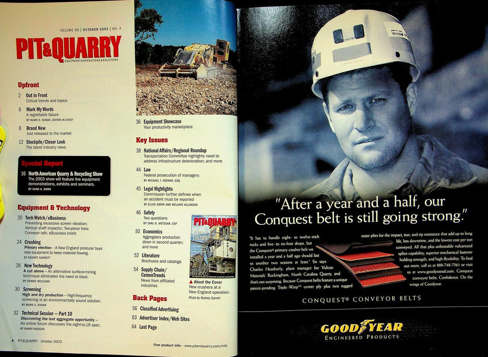 Pit&Quarry Magazine October 2003 Vol 96 # 4 Primary Election