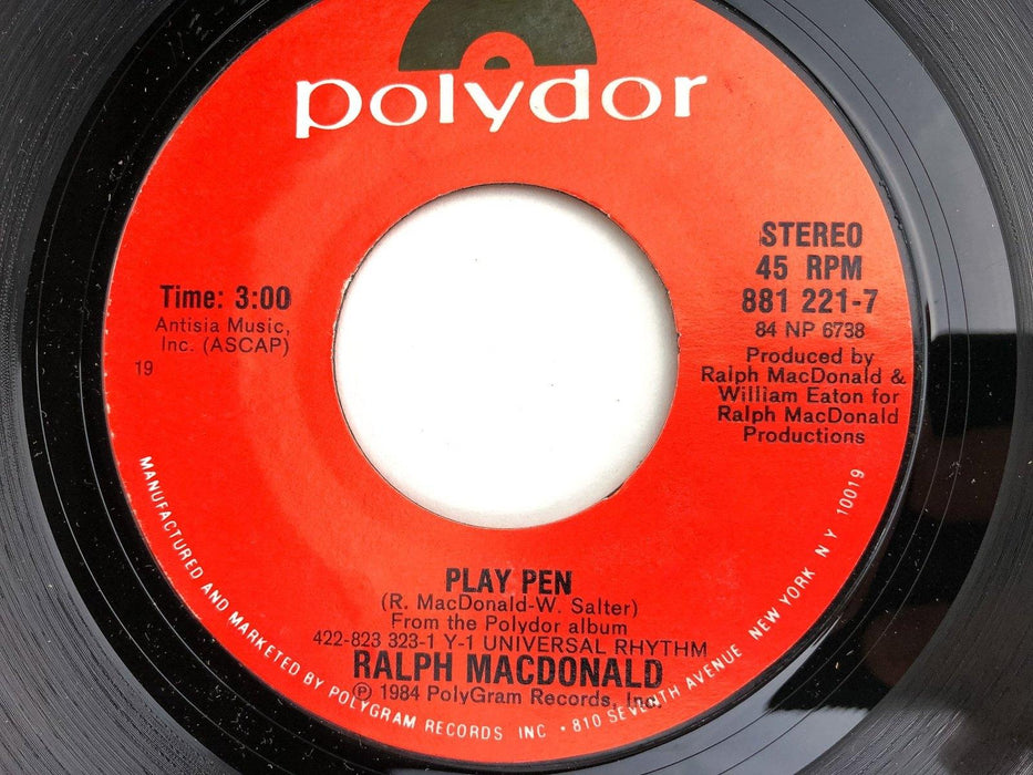 Ralph MacDonald 45 RPM Record 7" Single In the Name of Love / Play Pen 1984 4