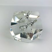 Faceted Crystal Orchid Bud Vase Geode Paperweight Mid Century Modern Art Glass 6