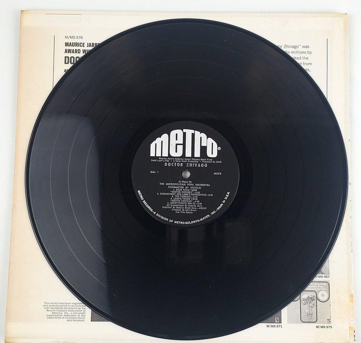 The Metropolitan Pops Orchestra Doctor Zhivago Record 33 RPM LP M570 Metro 1966 3