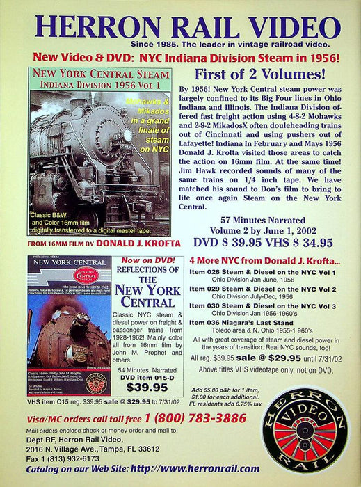 Railfan & Railraod Magazine August 2002 Vol 21 No 8 Copper Basin Railway