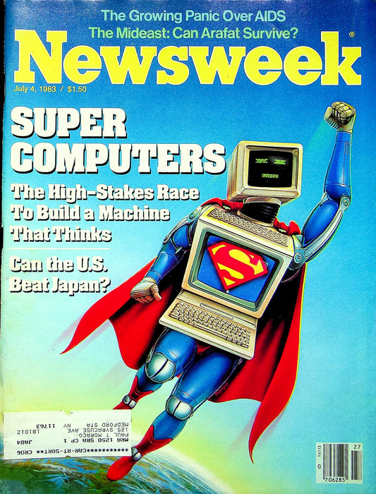 Newsweek Magazine July 4 1983 Supercomputers US Japan Yasir Arafat AIDS Panic