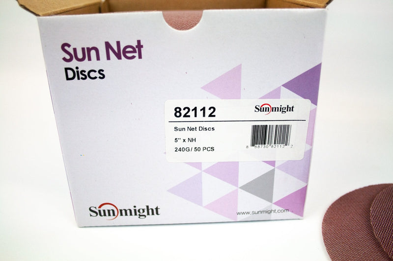 5" Orbital Sander Discs 240 Grit No Holes Hook And Loop 50pk Sun Net 82112 2