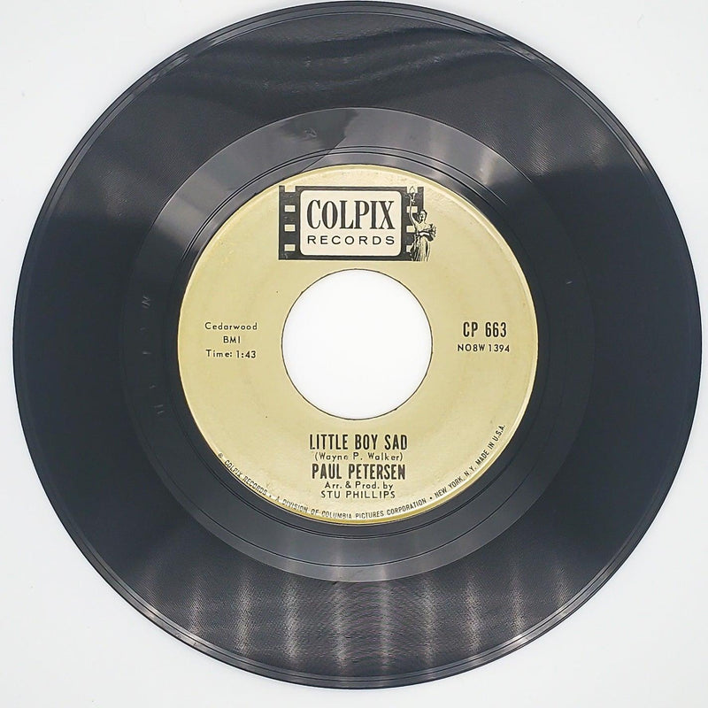 Paul Petersen Little Boy Sad Record 45 RPM Single CP 663 Coolpix 1962 1