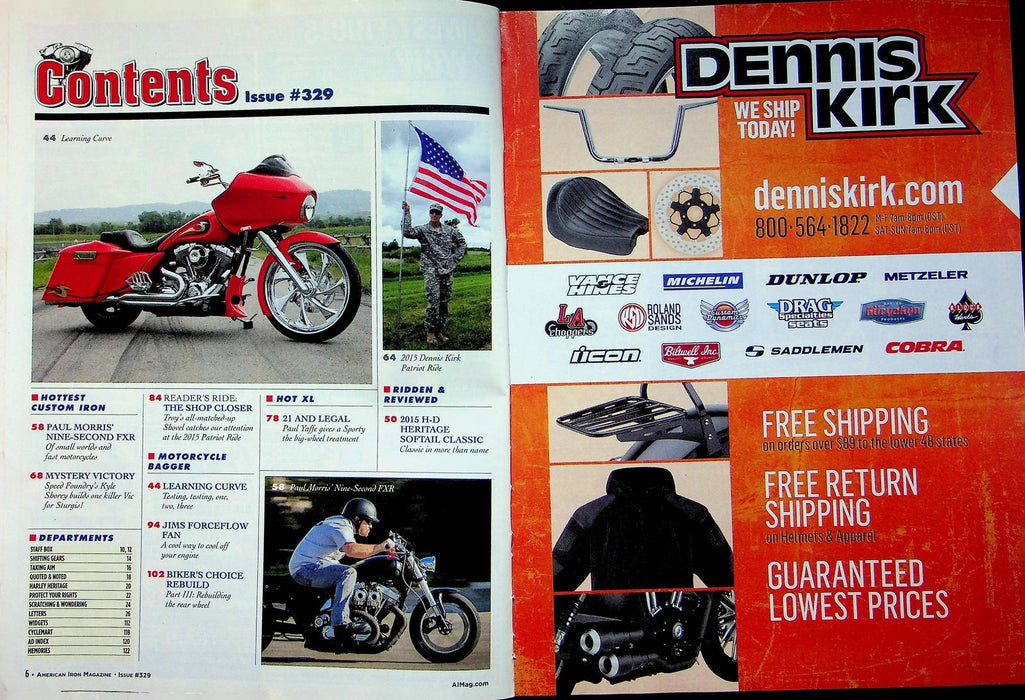 American Iron Motorcycle Magazine Nov # 329 2015 Patriot Ride Bikers Honor Vets