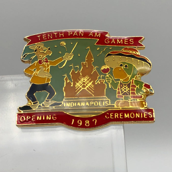 Disney Vintage Lapel Pin Pinback Goofy Pan American Games 1987 Epoxy Enamel 1