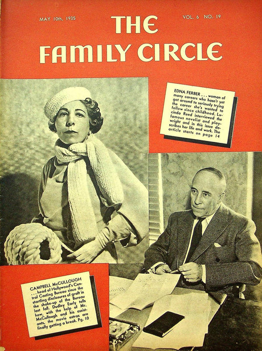 The Family Circle Magazine May 10 1935 Vol 6 No 19 Edna Ferber 1