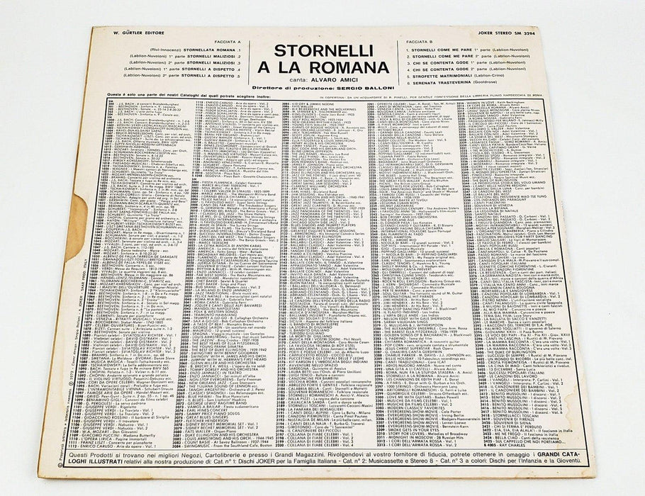 Alvaro Amici Stornelli A La Romana Record LP SM 3294 Joker 1972 2