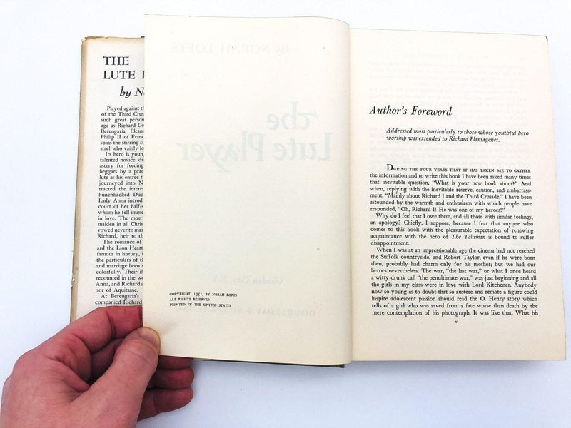 The Lute Player Hardcover Norah Lofts 1951 Third Crusade Richard Lionheart King 8