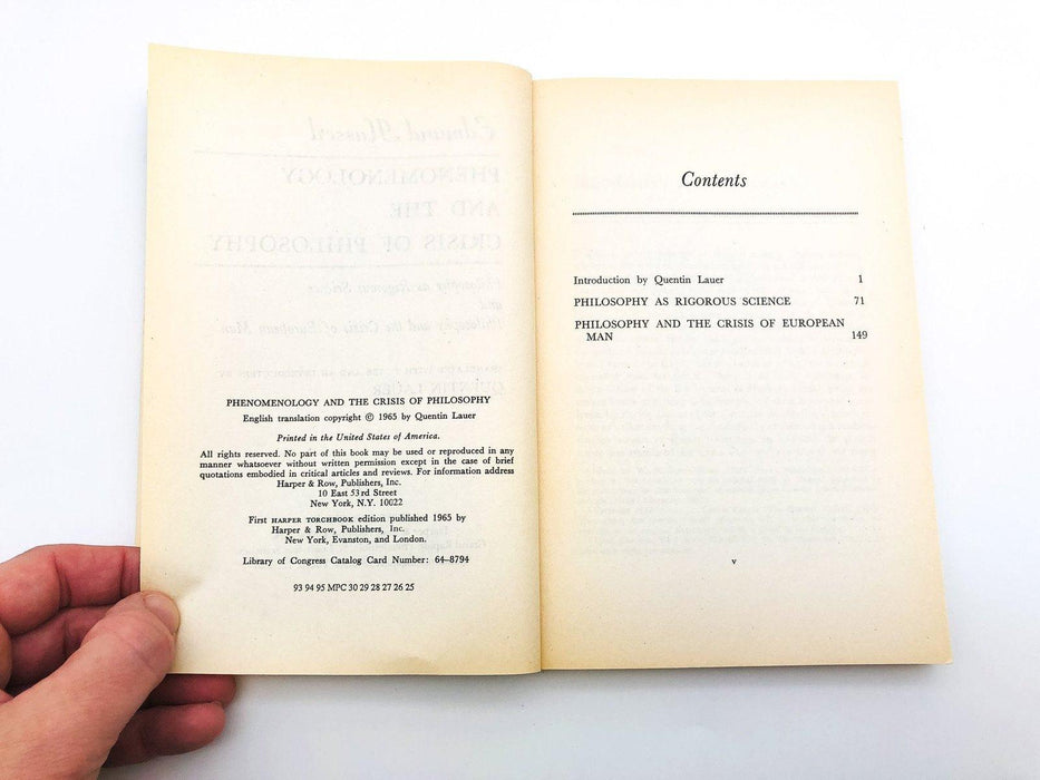 Phenomenology And The Crisis Of Philosophy Paperback Edmund Husserl 1965 1st Ed 8