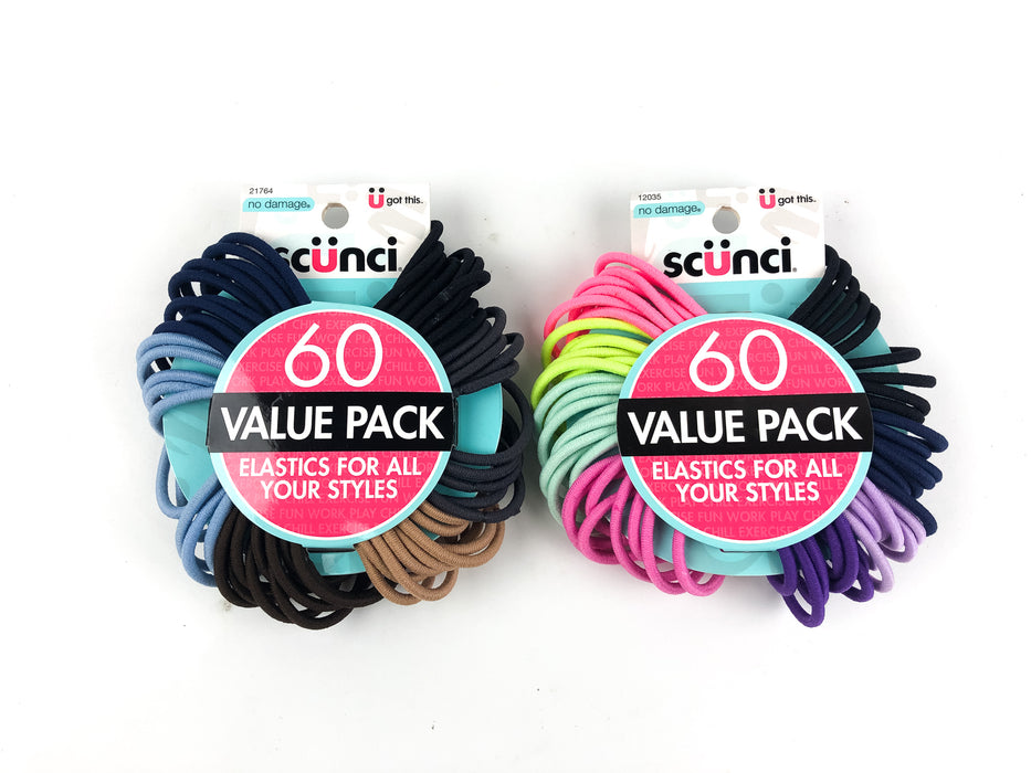 120-PK Scunci No Damage Ponytail Holder Elastics Rubber Bands U Got This 12035