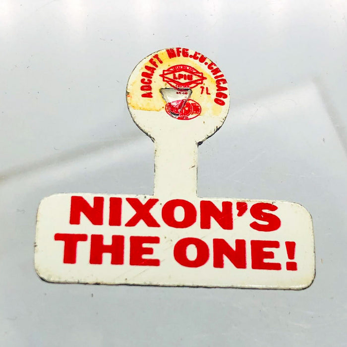 Nixon's The One Fold Over Back Tab Pin Button .75" Political Campaign Adcraft