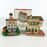 Liberty Falls Miniature Houses Mini Fire Station AH10 Clark Dubois Bank AH12 3