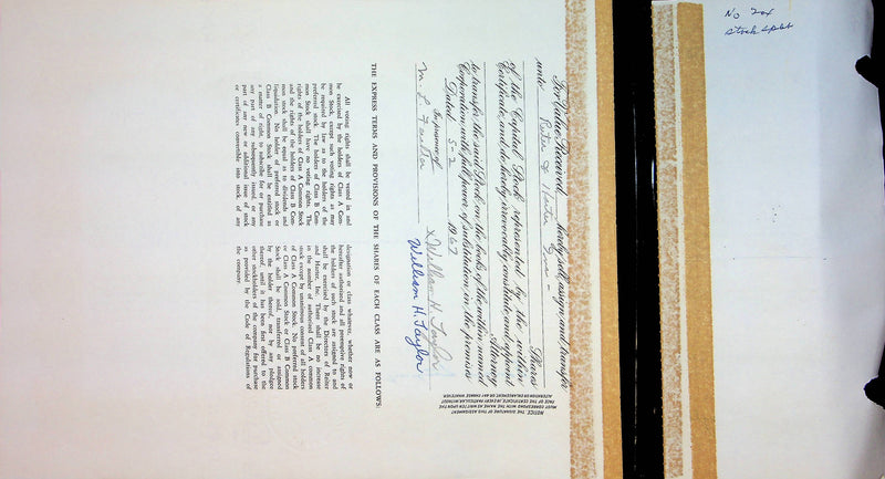 Reiter Dairy Company Stock Certificate Bond Scripophilly Akron Ohio 1965 No 212