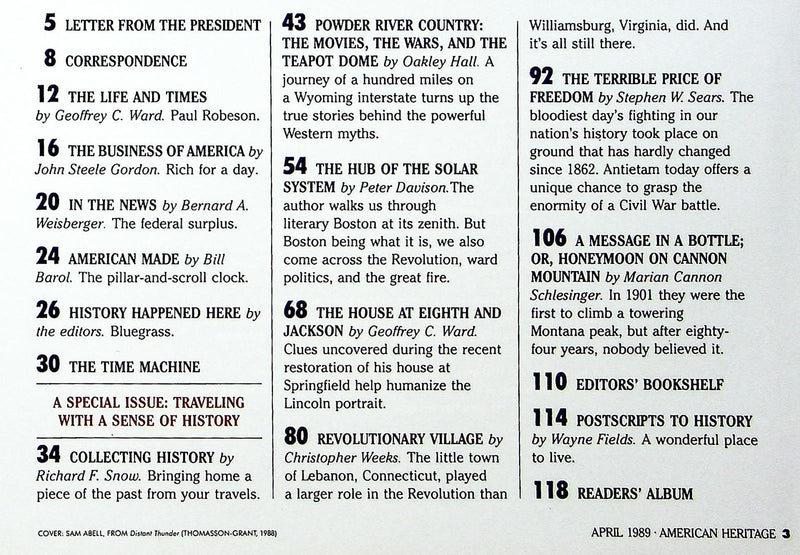 American Heritage April 1989 Antietam National Battlefield