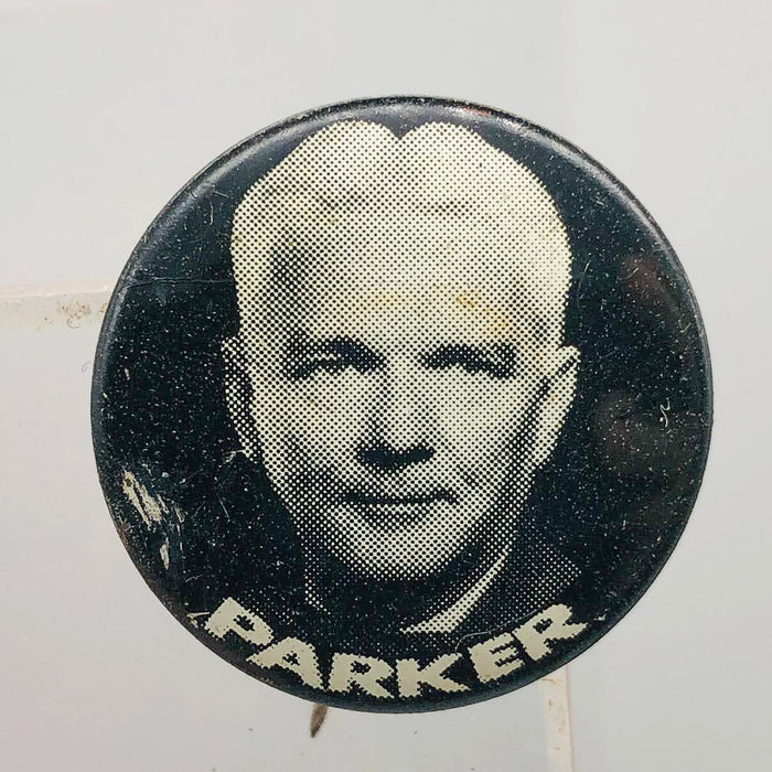 Parker Political Campaign Button Pin .875" Lithographers Union Label Vintage 18