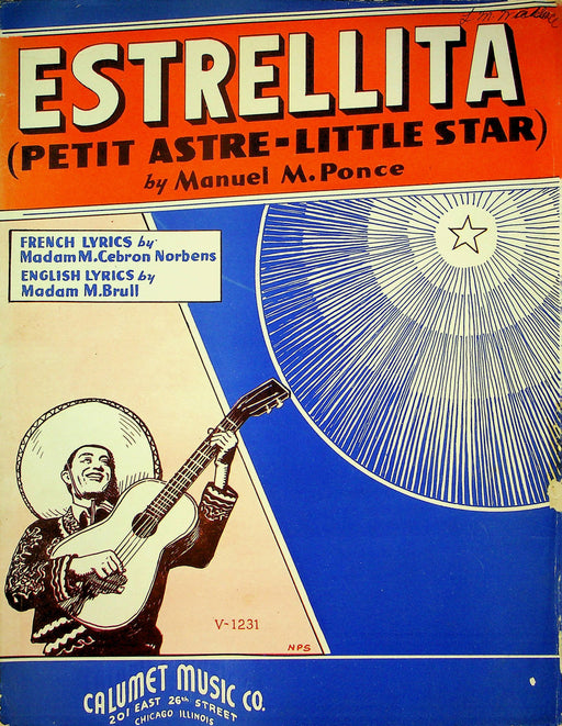 Estrellita Petit Astre Little Star Sheet Music Manuel M Ponce Piano Vocal 1920 1