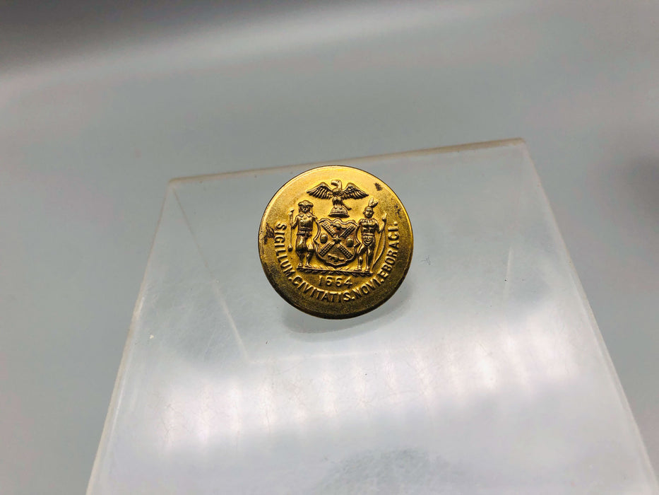 New York Police Button Sicillum Civitatis Novi Eboraci 1664 Waterbury Company 9