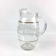 MCM Pitcher & Glass Tumbler Set 7" Pitcher & 4x 2-3" Tumblers Gold Band 4