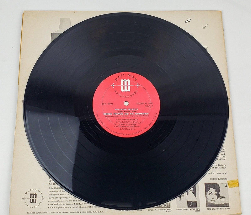 Sing Along With Connie Francis Record LP Mati-Mor 1961 5