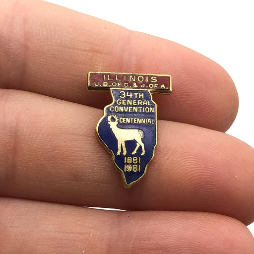 UBC Lapel Pin Illinois State Outline United Brotherhood General Convention 1