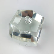 Faceted Crystal Orchid Bud Vase Geode Paperweight Mid Century Modern Art Glass 7