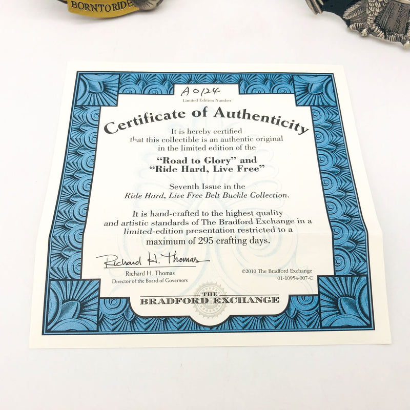 Pewter Belt Buckle Road To Glory Ride Hard Live Free Motorcycle American Flag