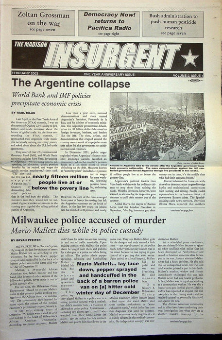 The Madison Insurgent 2002 Vol 2 Issue 1 Revolution in Argentina 2