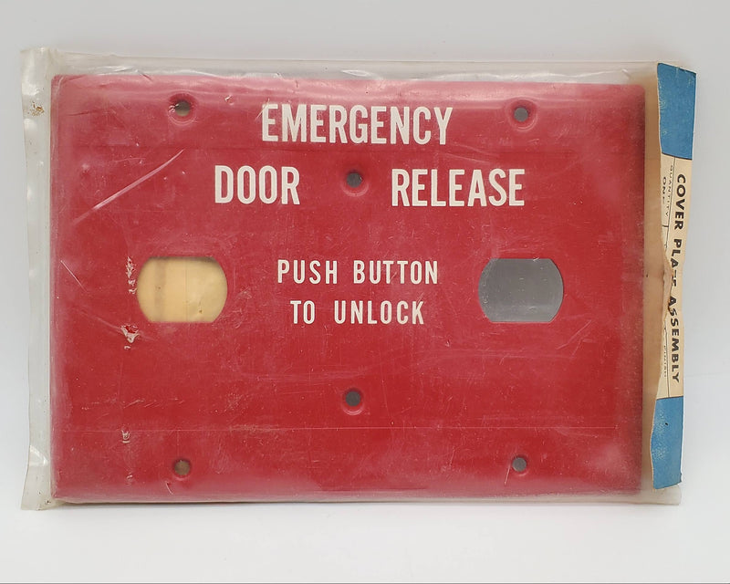 Challenger Emergency Door Release Steel Double Gang Cover Plate Assembly NOS