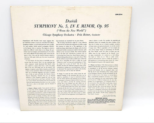 Antonín Dvořák New World Symphony LP Record RCA 1958 LM-2214 2