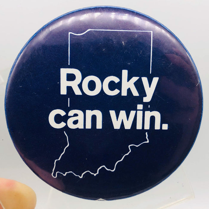 Rocky Can Win Button Pinback 3" Indiana Democrat Lt. Governor Robert Rock 1960s