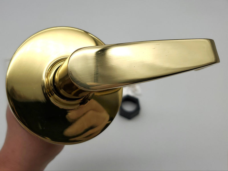 Arrow Door Lever Entry Lock Polished Brass US3 H12 SR LH NOS