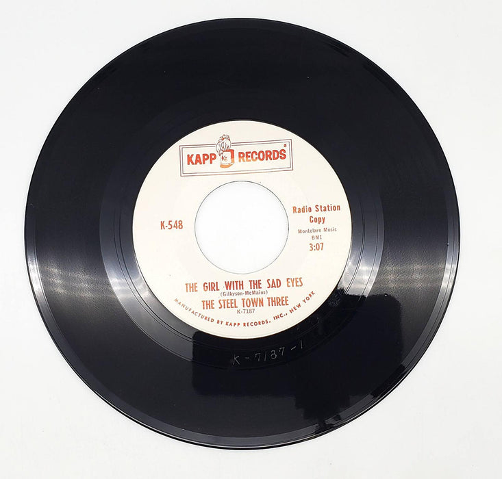 The Steel Town Three Rock Mountain 45 RPM Single Record Kapp Records PROMO 2