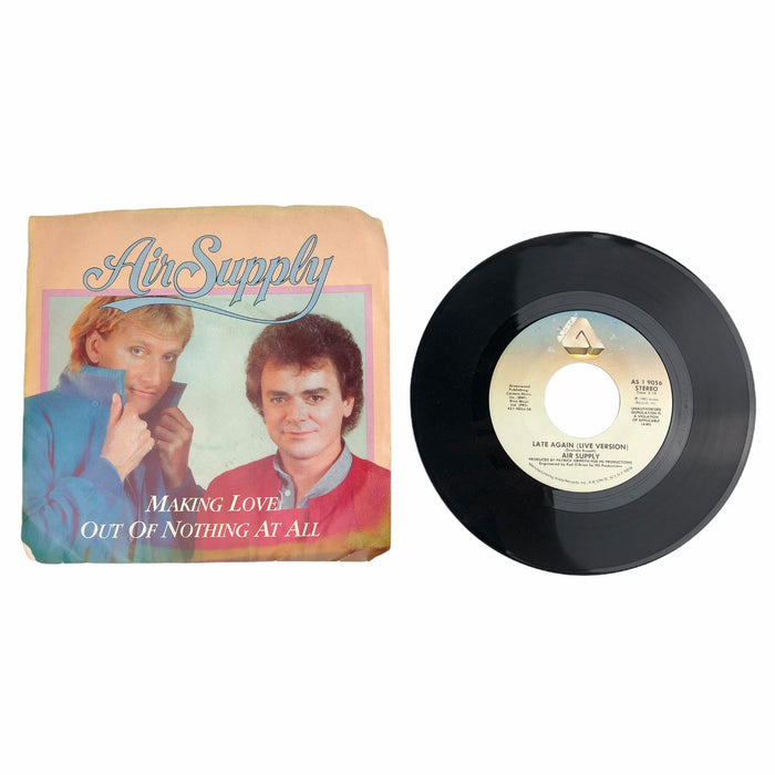 45 RPM Making Love Out of Nothing At All / Late Again LIVE Air Supply Single 1