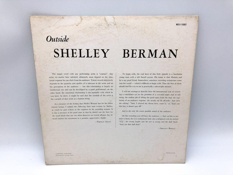 Shelley Berman Outside Shelley Berman Record 33 RPM LP MG V-15007 Verve 1959 2