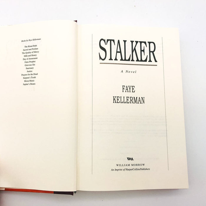 Stalker Hardcover Faye Kellerman 2000 Women Detective Mystery 1st Edition 7