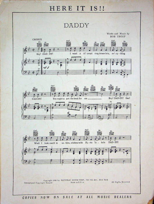 Until Tomorrow Sheet Music Sammy Kaye Piano Vocal 1940 WW2 Song Republic 4