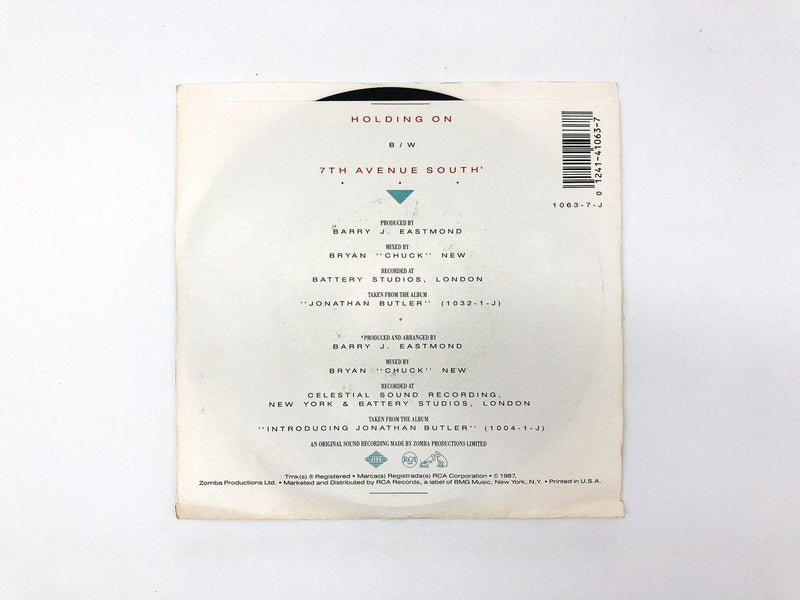 Jonathan Butler Holding On Record 45 RPM Single 1063-7-J Jive 1986 Picture 7" 2