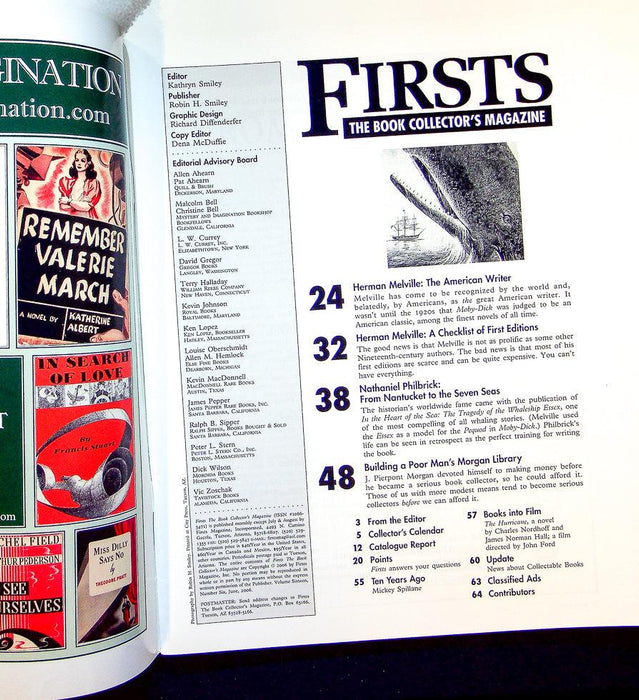 Firsts Magazine June 2006 Vol 16 No 6 Collecting Herman Merville 2