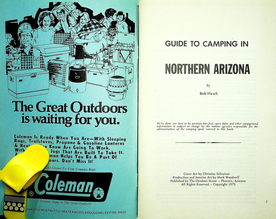 Bob Hirsch's Guide To Camping In Northern Arizona Booklet 1975 Grand Canyon