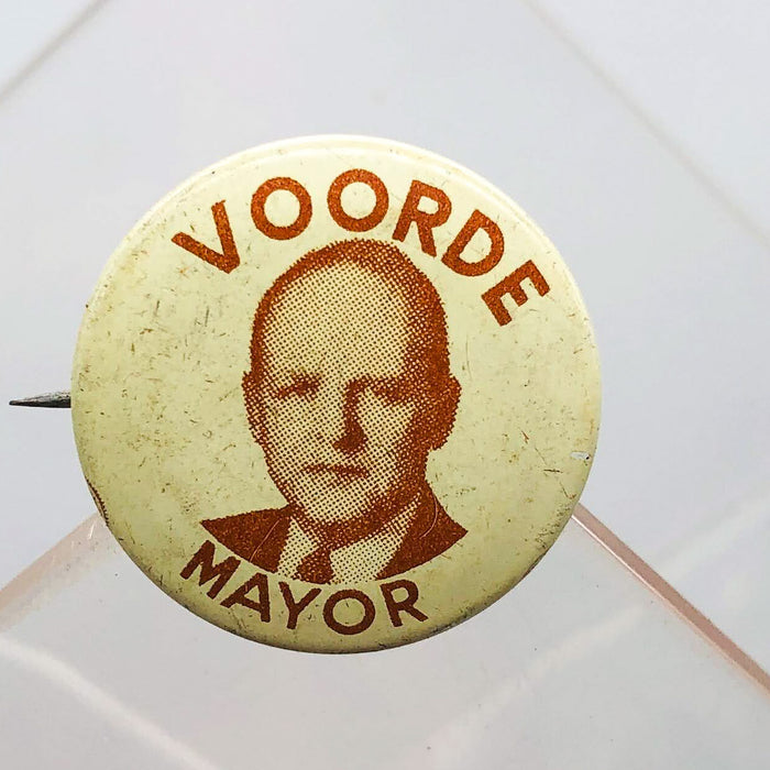 Voorde for Mayor Button Pin .75" South Bend Indiana Political Campaign Edward 12