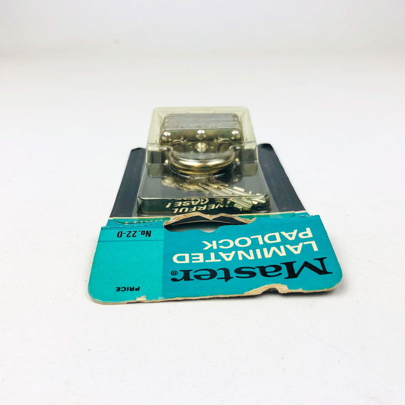 Vintage No 22-D Master Lock Padlock 1" Shackle New Old Stock NOS Multi Spring