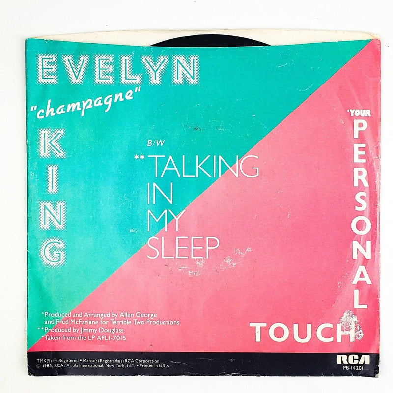 Evelyn King Your Personal Touch 45 RPM Single Record RCA 1985 PB-14201 2
