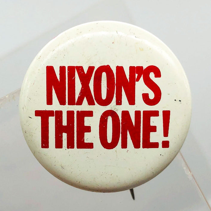 Nixon's The One Button 1" Pinback Presidential Political Campaign Red White 7