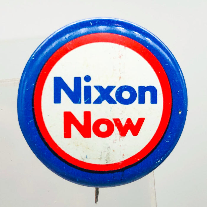 Richard Nixon Now Button Pin 1" Presidential Campaign Politics COADCO Vintage 13