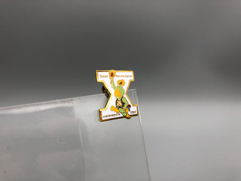 Vintage Pan Am Games Lapel Pin Indianapolis 1987 10th Year Enamel Bird Torch