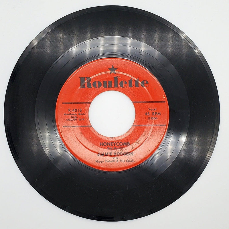 Jimmie Rodgers Honeycomb 45 RPM Single Record Roulette 1957 R-4015 1